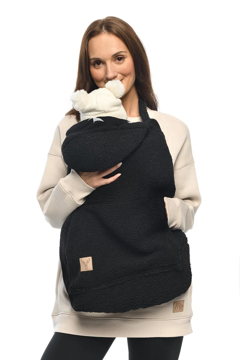MijaCulture TEDDY Housse universelle pour porte-bébé couverture chaude bébé noir étoiles