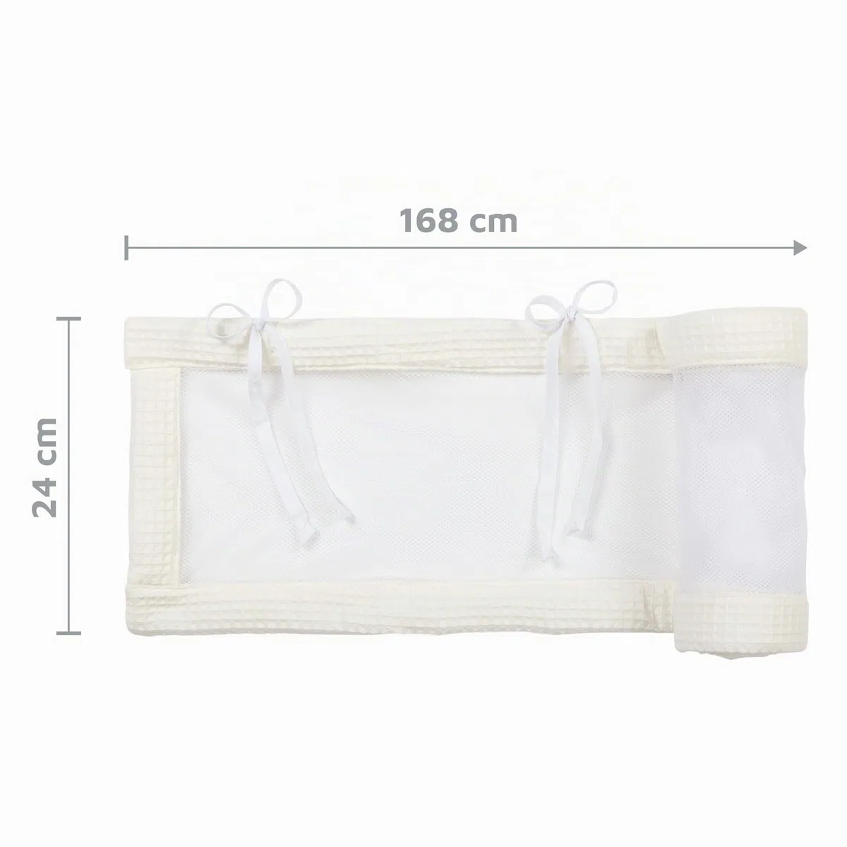 babybay Tour de lit en maille gaufrée compatible avec les modèles Maxi, Boxspring, Comfort et Comfort Plus, ivoire