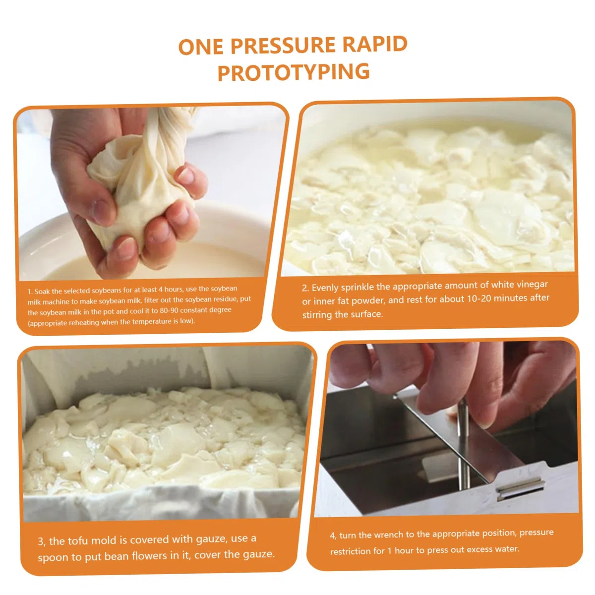 Tofu Press, appuye en Tofu en Acier Inoxydable, Fabricant de paneer réglable avec Trou de vidange et Plate