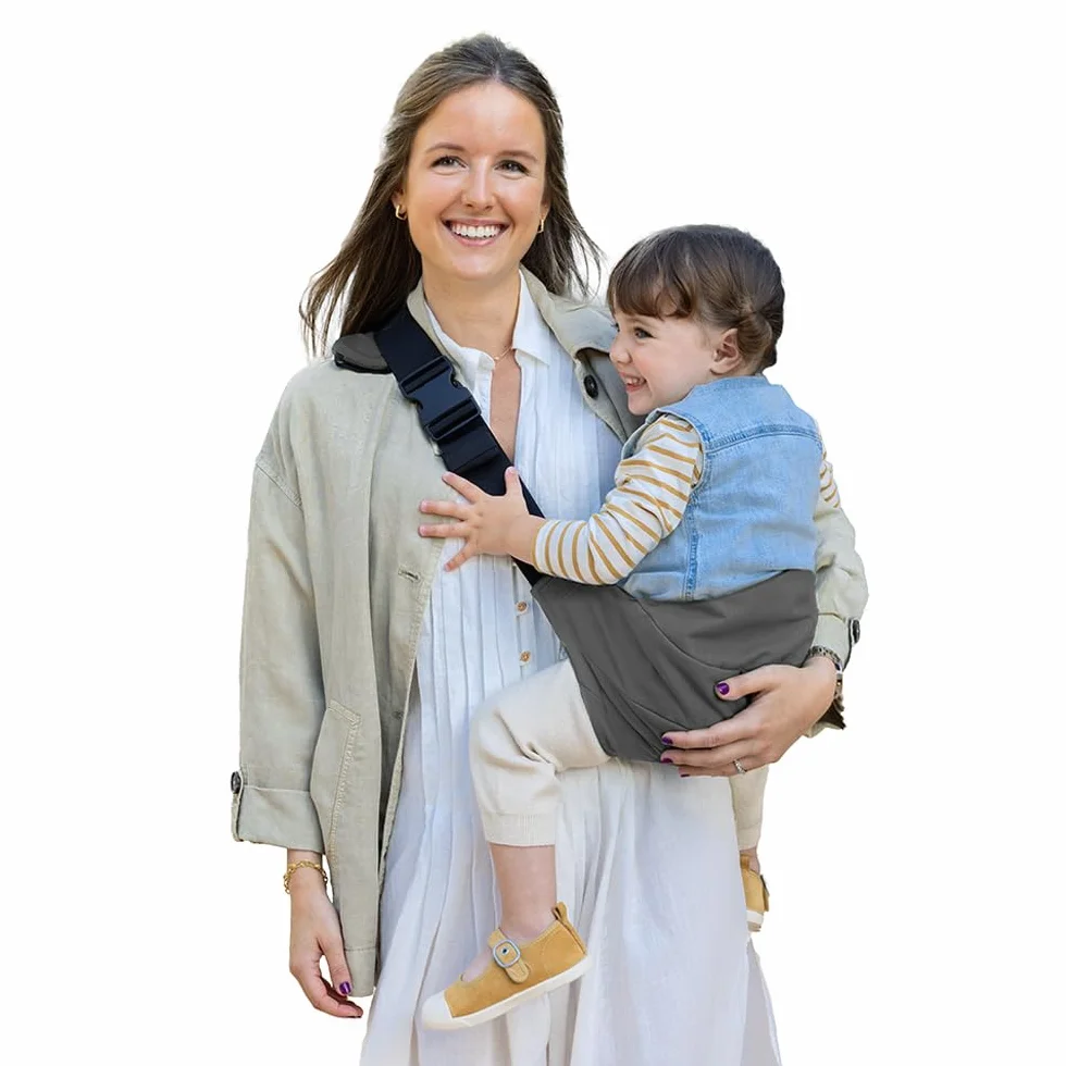 Jané Catch Écharpe de Portage Bébé Hanche, Portage Latéral, Réglable, Ergonomique et Antidérapante, 100% Coton, 9-48 Mois, Gris