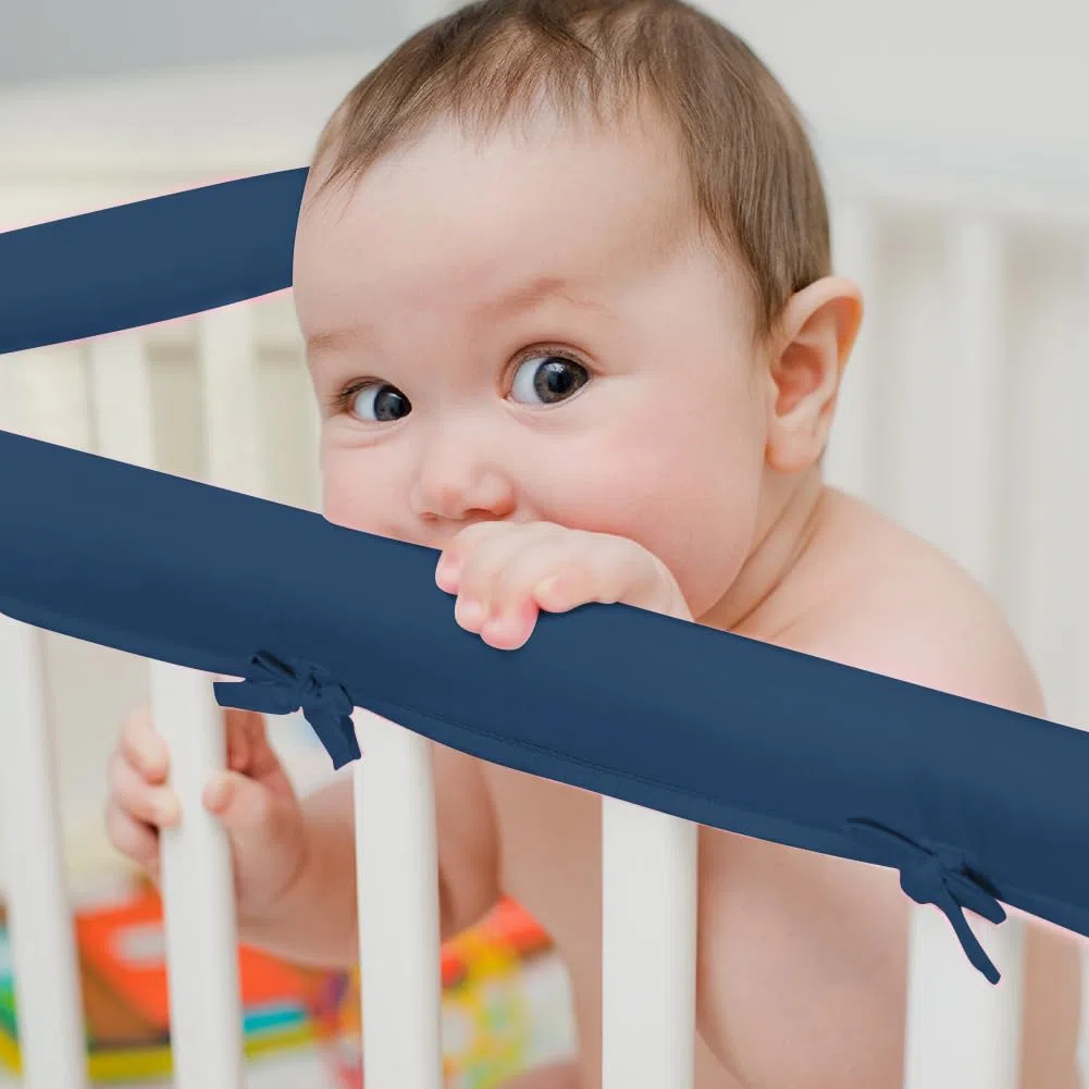 3pcs Tour de Lit Rembourré pour Berceau Protection de Barreau Lit Bébé Couverture Housse de Protection pour Rail de Lits Bébé Protecteur de Rail de Dentition Anti-Collision Anti-Morsure pour Enfant