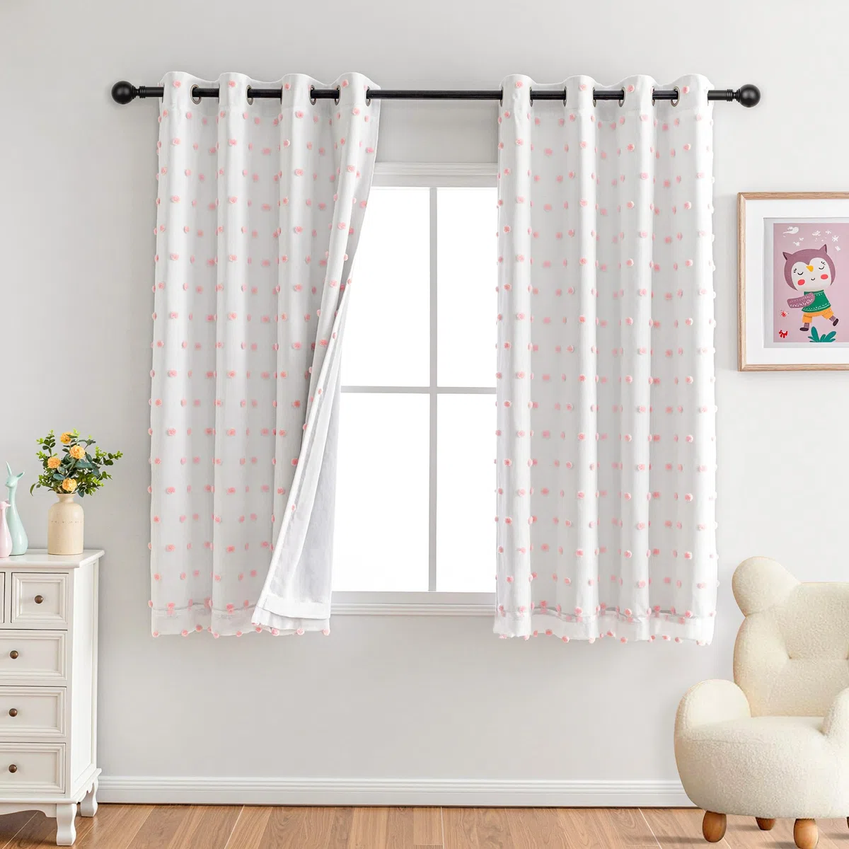 MYSKY Home Rideau Occultant Rose 2 Morceaux H 160 x B 140 cm