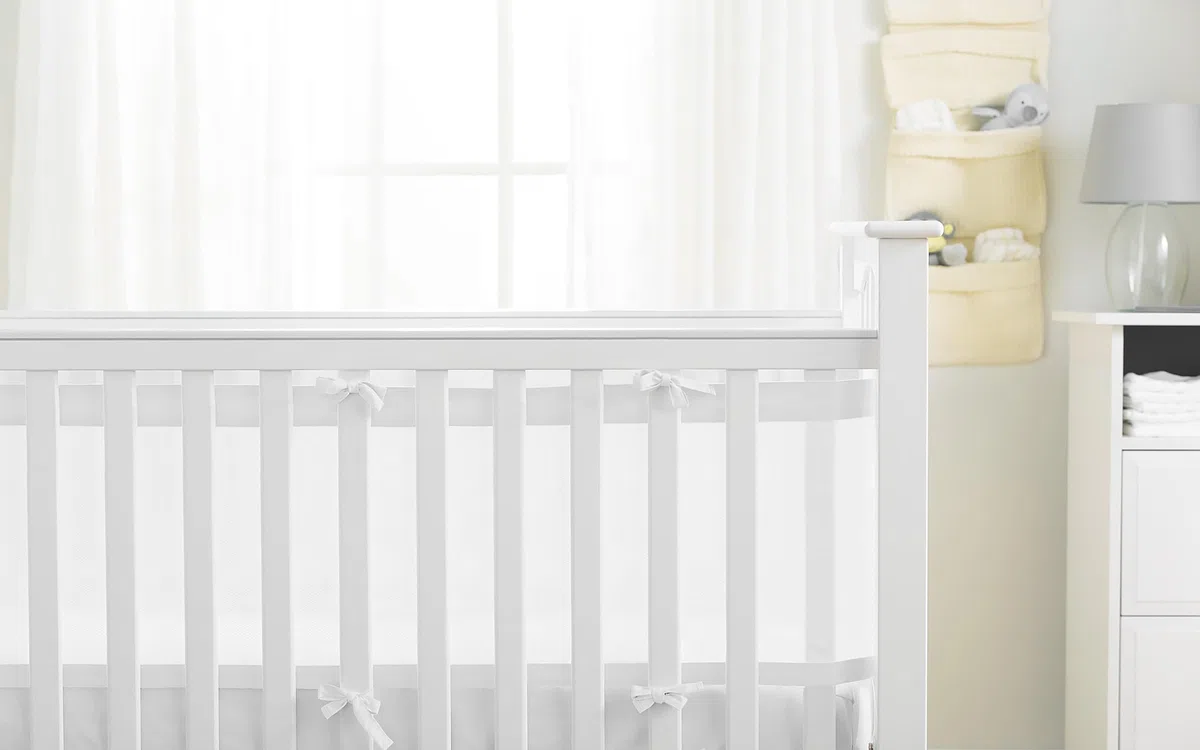 BreathableBaby Airflow Doublure en maille, blanc, lit de bébé 4 côtés