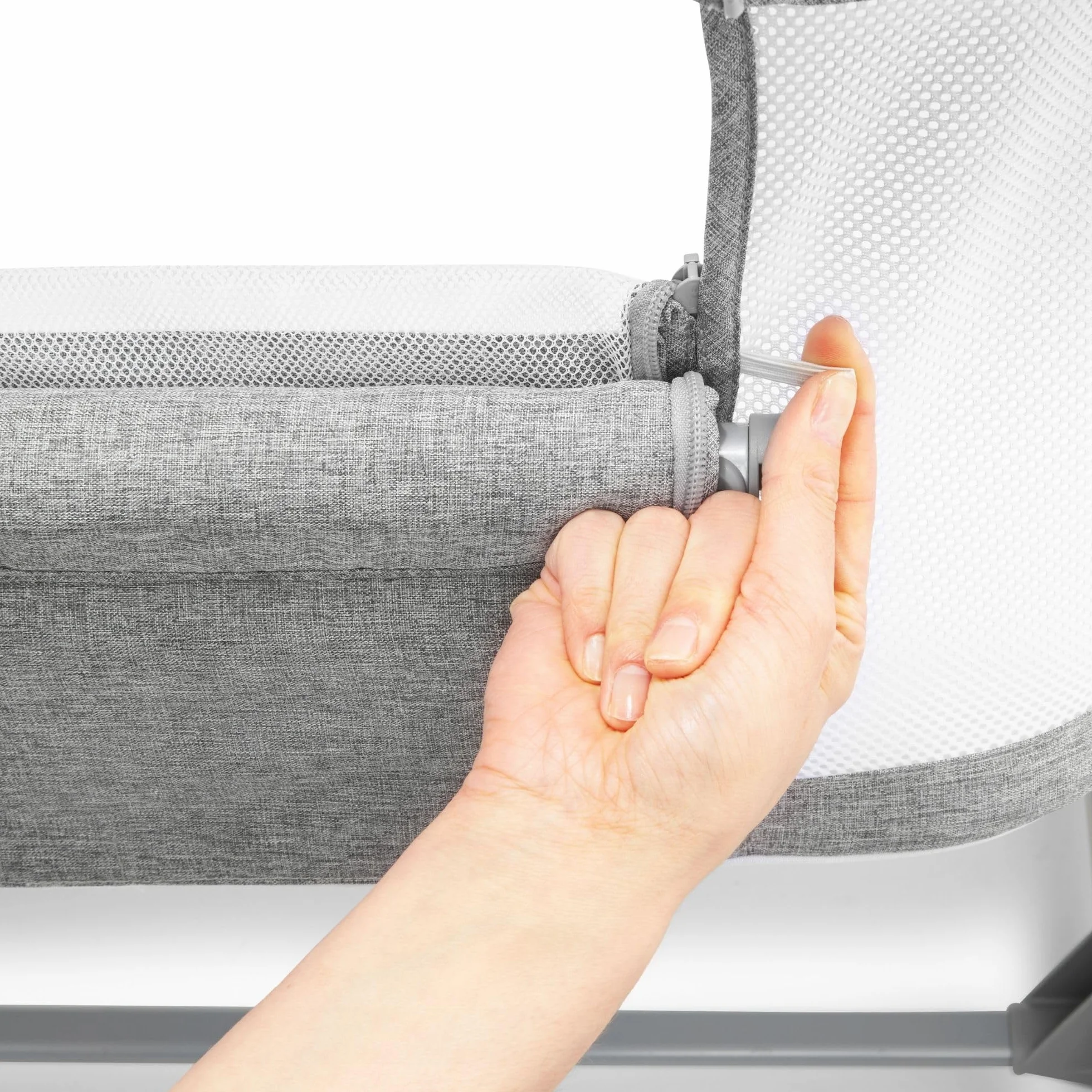 Lit Parapluie Bébé 3 en 1 Moby-System Luna avec Matelas, Cododo jusqu'à 9 kg, Hauteur Réglable 7 Niveaux