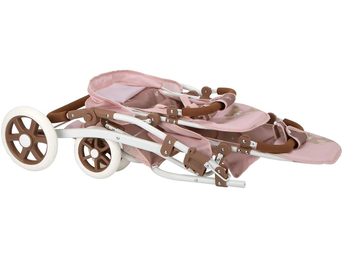 ARIAS - Poussette double Bear, pliable, avec roues avant pivotantes et guidon réglable. Comprend un sac. Hauteur du guidon : 47 à 77 cm. Dimensions : 45 x 70 x 73 cm. Jouet pour enfants de plus de 3