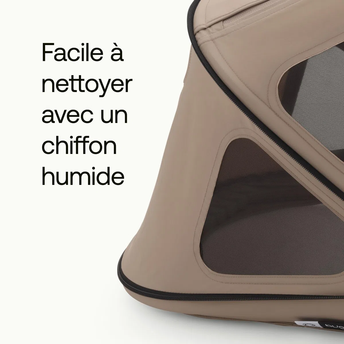 Bugaboo Dragonfly Breezy Solufflet, Extensible pour une protection complète et une protection solaire optimale, Desert Taupe