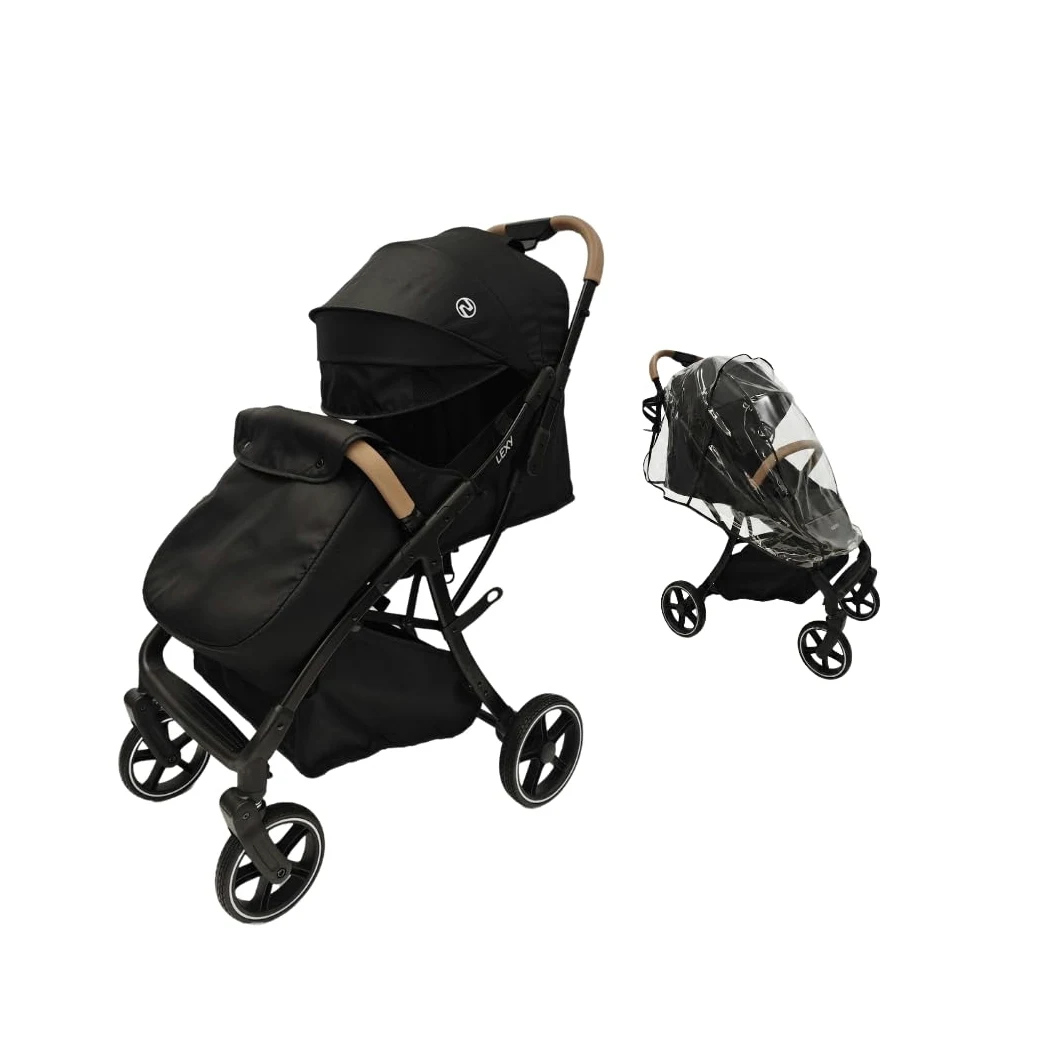 Nania Lexy, poussette citadine compacte, 0 à 4 ans (22kg max), légère (7,5 kg), poussette canne, inclinable d’une main en position allongée, Habillage pluie, couvre-jambe