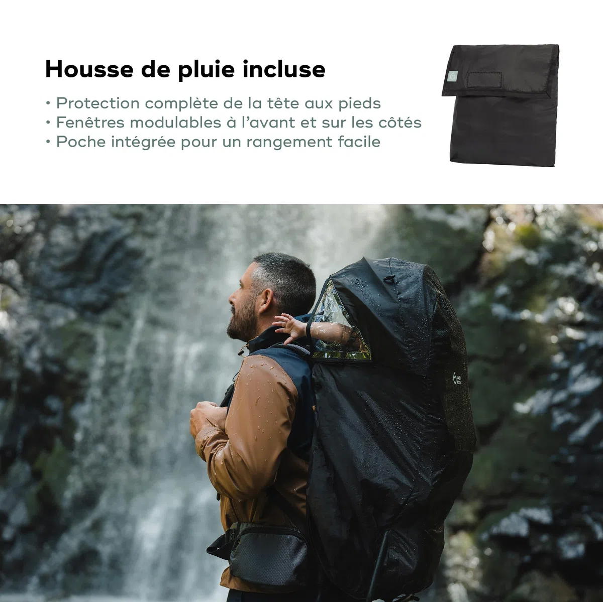 Babymoov Porte-bébé randonnée Moov&Hike + - Sac à Dos Confortable & Réglable - Siège Ajustable - Housse de Pluie, Sac à Langer 10L Inclus - Confort Enfant & Parent - Garanti à Vie