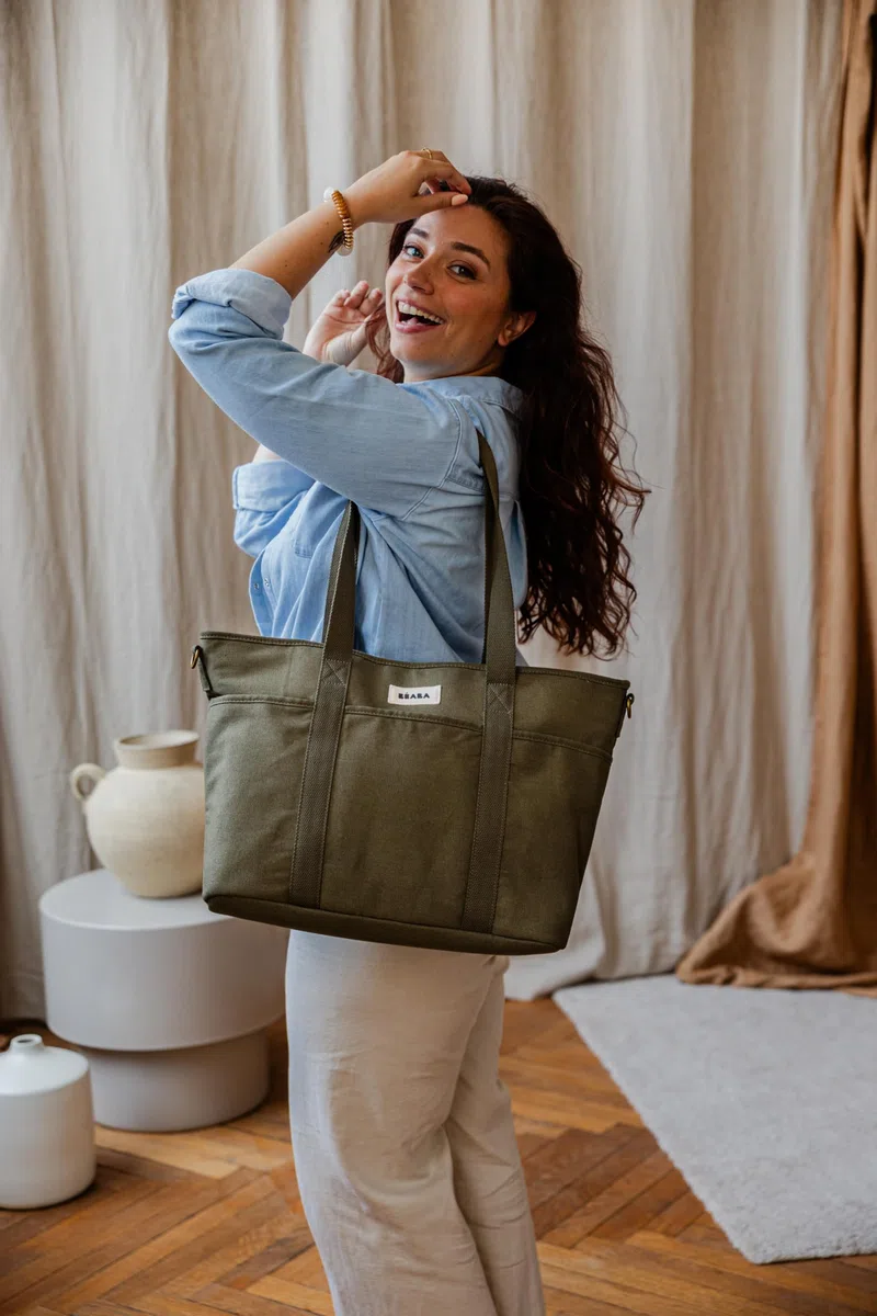 BÉABA Sac à Langer Madrid Modulable 22L Tote Bag Grande Capacité avec 11 Poches et Tapis Matelassé