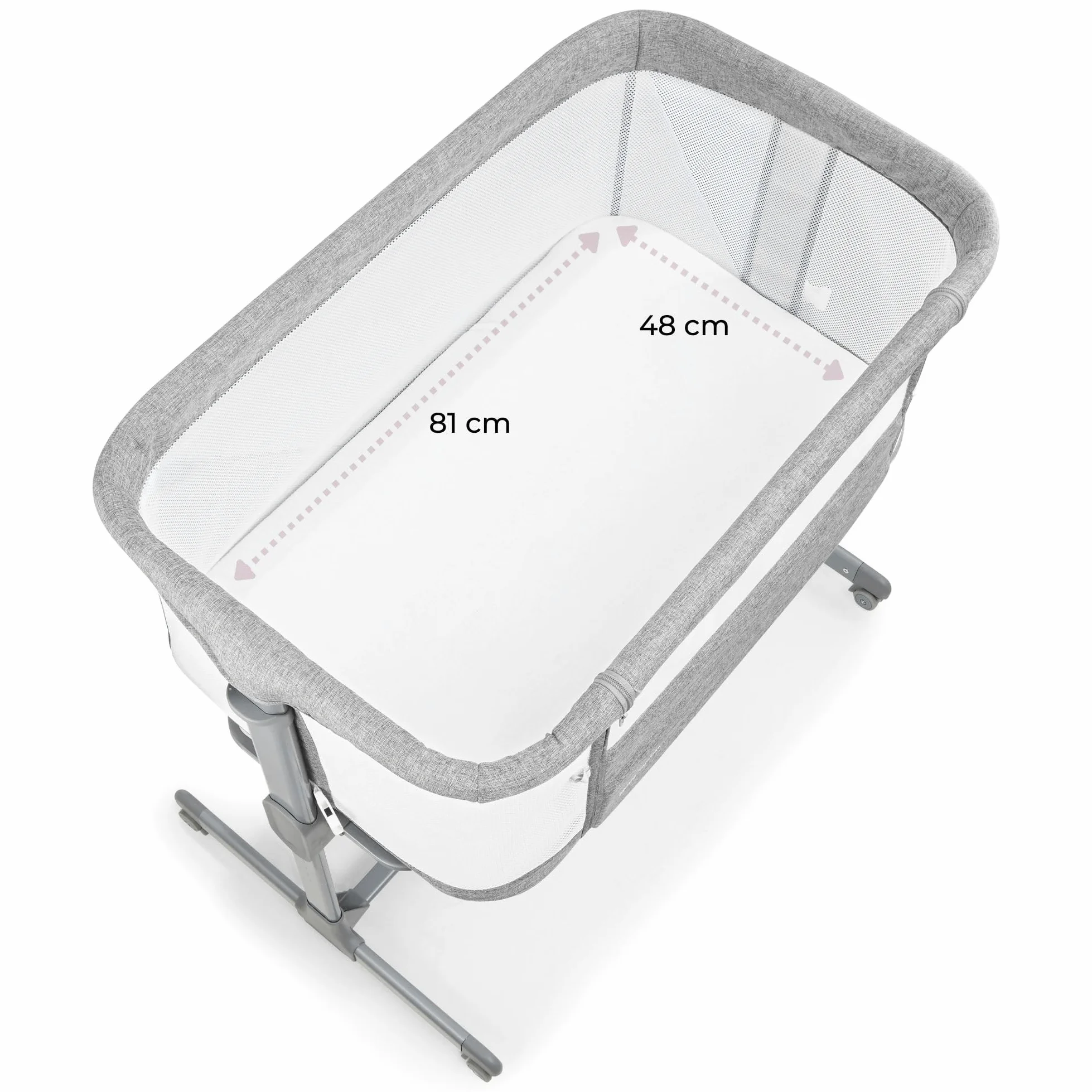 Lit Parapluie Bébé 3 en 1 Moby-System Luna avec Matelas, Cododo jusqu'à 9 kg, Hauteur Réglable 7 Niveaux