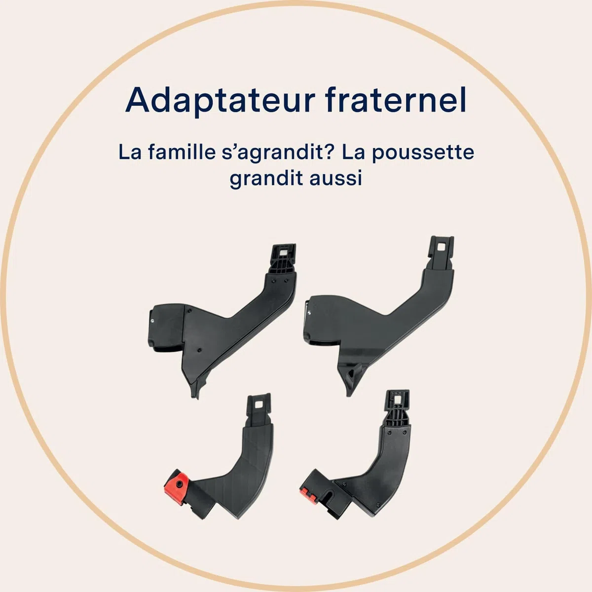 PEG Double Adapters Ypsi/Z4 - Adaptateurs Doubles pour Configuration Jumeaux ou Enfants Rapprochés - Compatible avec les Poussettes Ypsi et Z4 de Peg