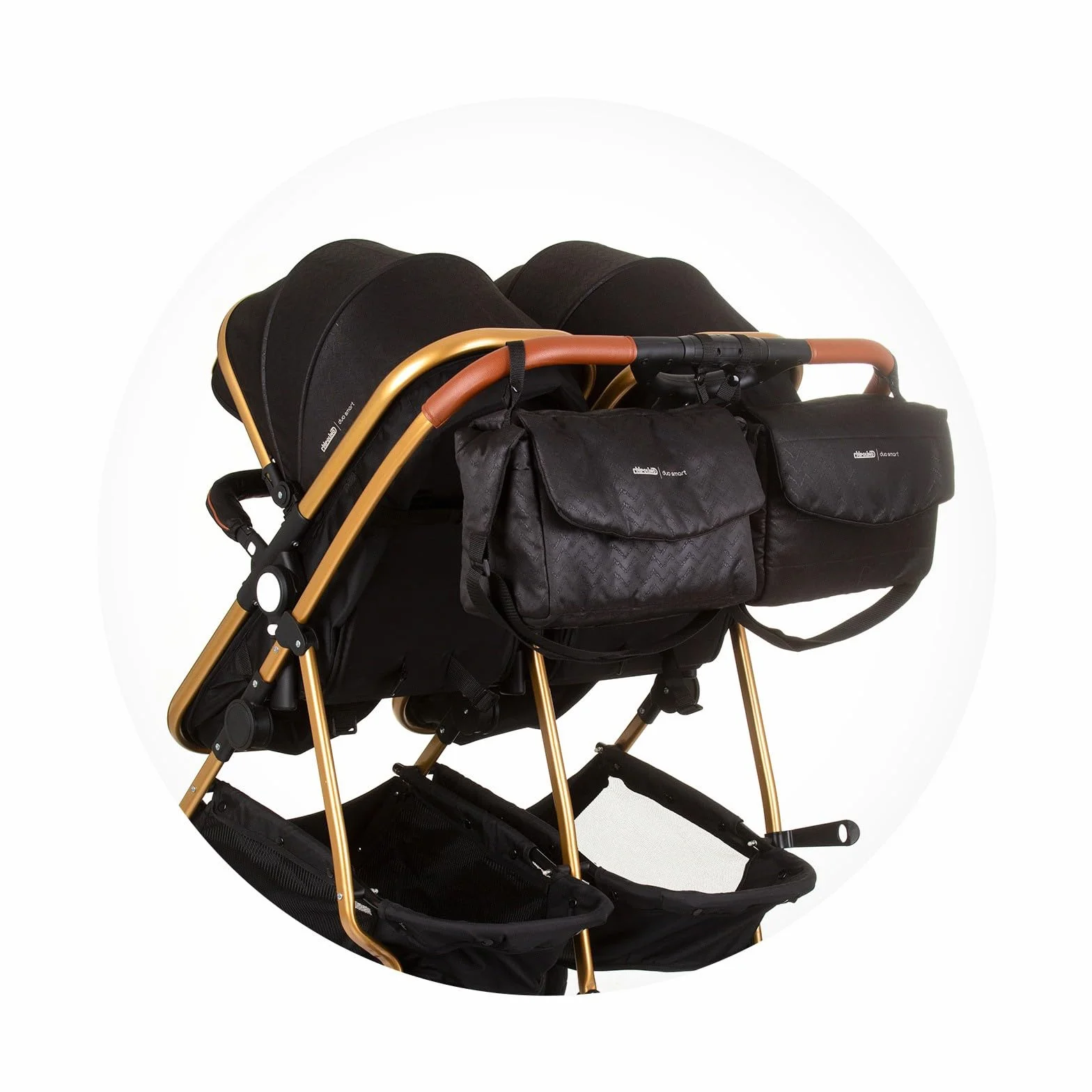 DUO SMART Poussette jumeaux ou enfants rapprochés largeur 79 cm Noir sans cosy