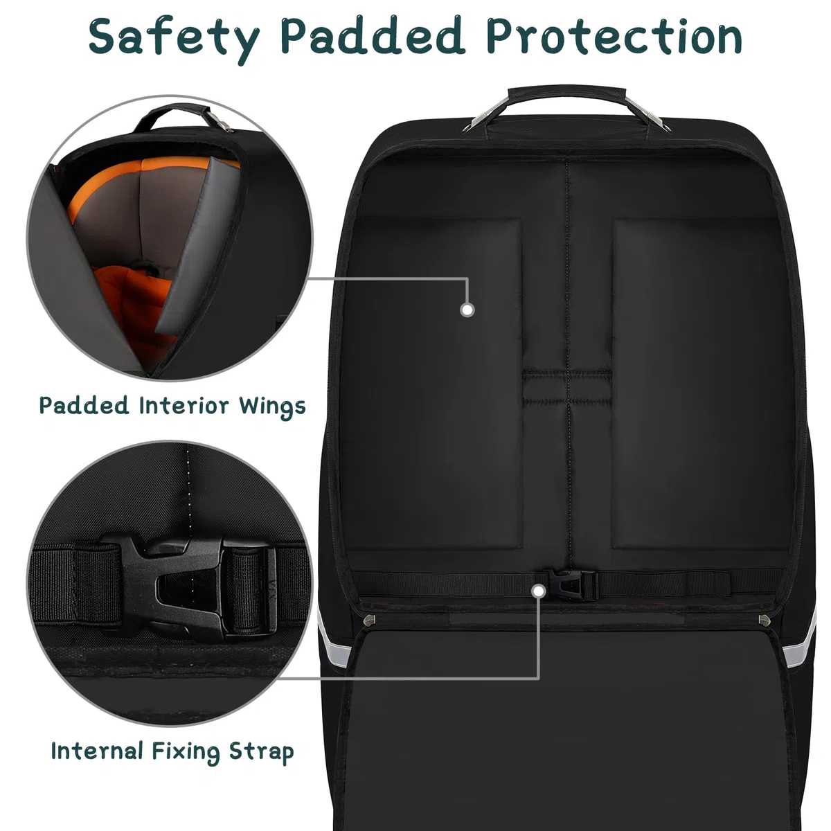 SINVICKO Sac de voyage pour siège de voiture, grand sac de transport pour siège de voiture, sac de contrôle de porte d'aéroport, sac de voyage pour siège infantile