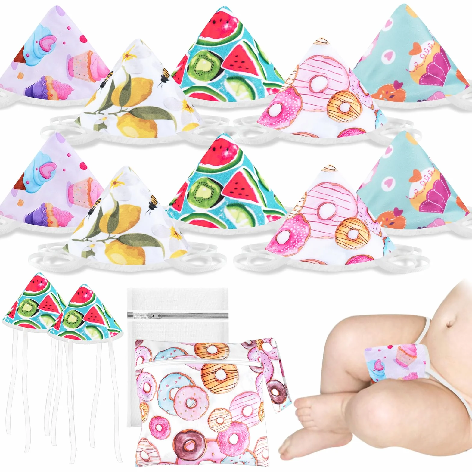 Pipi Tipi Baby Boy avec corde fixe pour nouveau-né, 10 pièces Pee Teepee Baby et 1 sac à langer et 1 filet à linge, changement de couches, plus de confort, accessoires de change