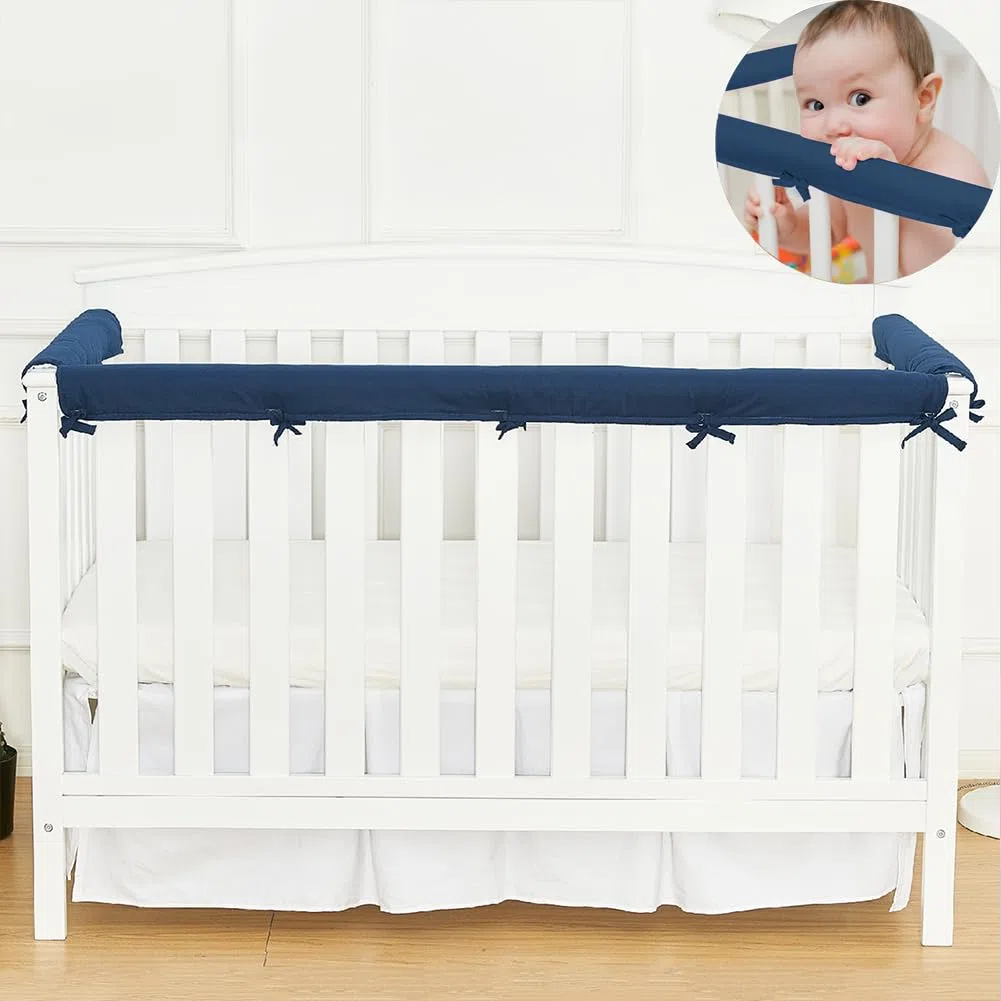 3pcs Tour de Lit Rembourré pour Berceau Protection de Barreau Lit Bébé Couverture Housse de Protection pour Rail de Lits Bébé Protecteur de Rail de Dentition Anti-Collision Anti-Morsure pour Enfant