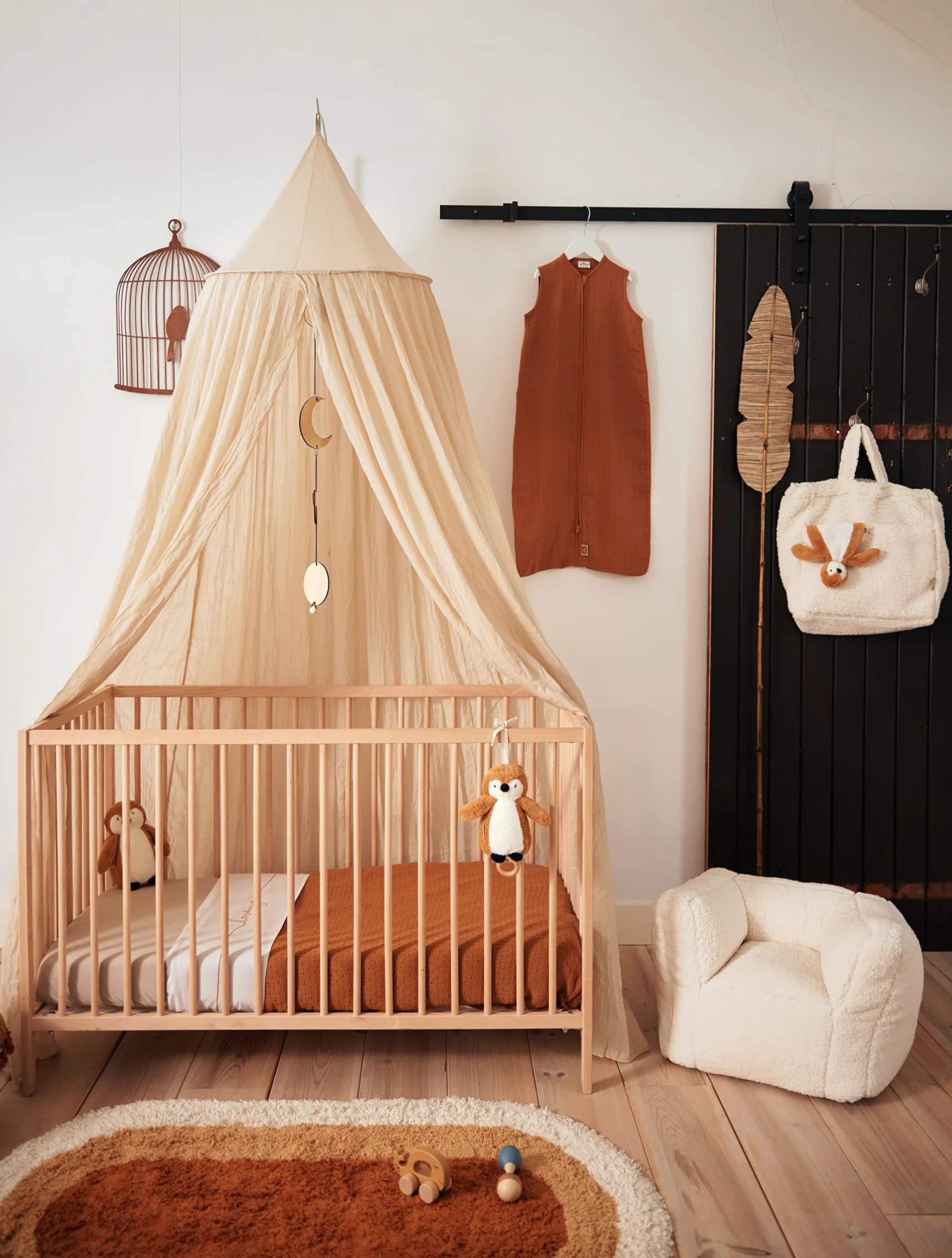 Jollein Moustiquaire Vintage, 245 cm Hauteur, Nougat