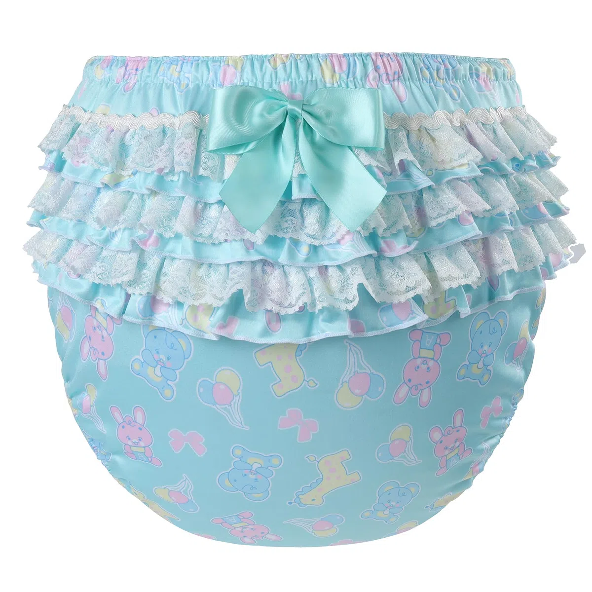 LittleForBig Couverture de couche adulte imperméable lavable réutilisable nœud dentelle froncée motif défilé bébé