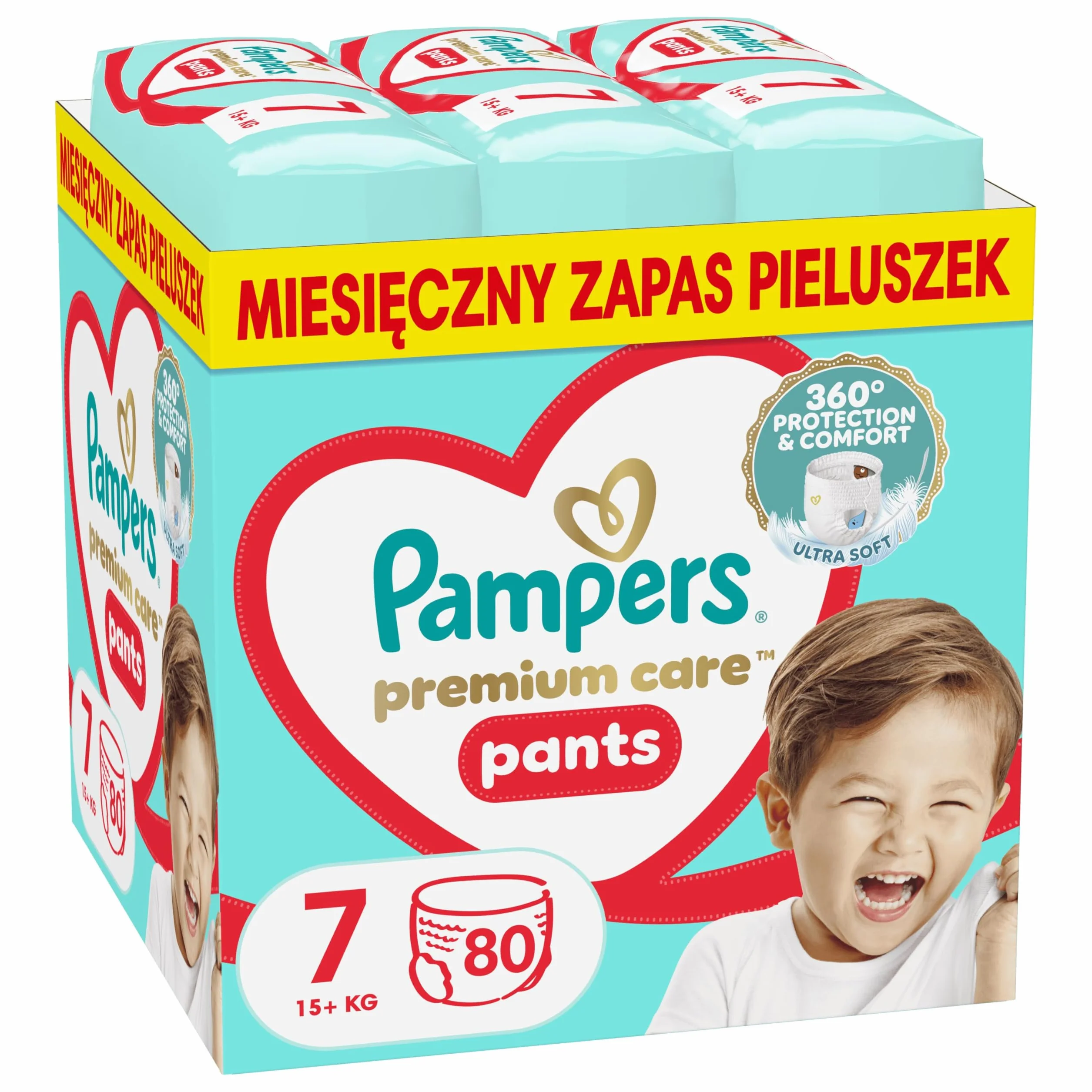 Pampers Premium Care Couche, Taille 7, 80 Couches, 15kg+