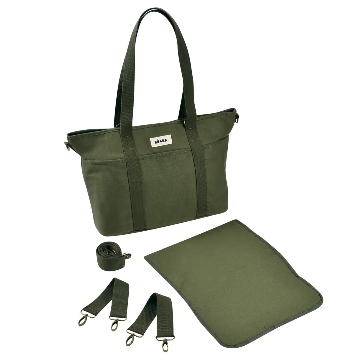 BÉABA Sac à Langer Madrid Modulable 22L Tote Bag Grande Capacité avec 11 Poches et Tapis Matelassé