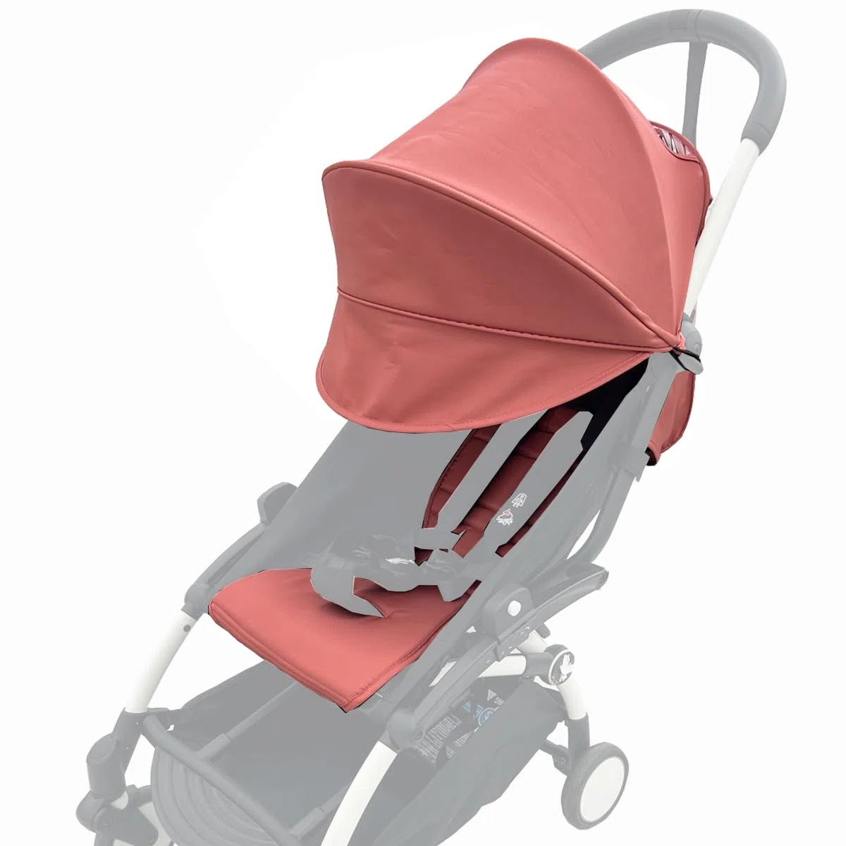 Ensemble de remplacement pour poussette compatible avec Babyzen YOYO/YOYO+/YOYO2/Stokke YOYO3,pack de 6 couleurs,coussin de siège épaissi et canopy extensible,tissu déperlant (Ginger Pink)