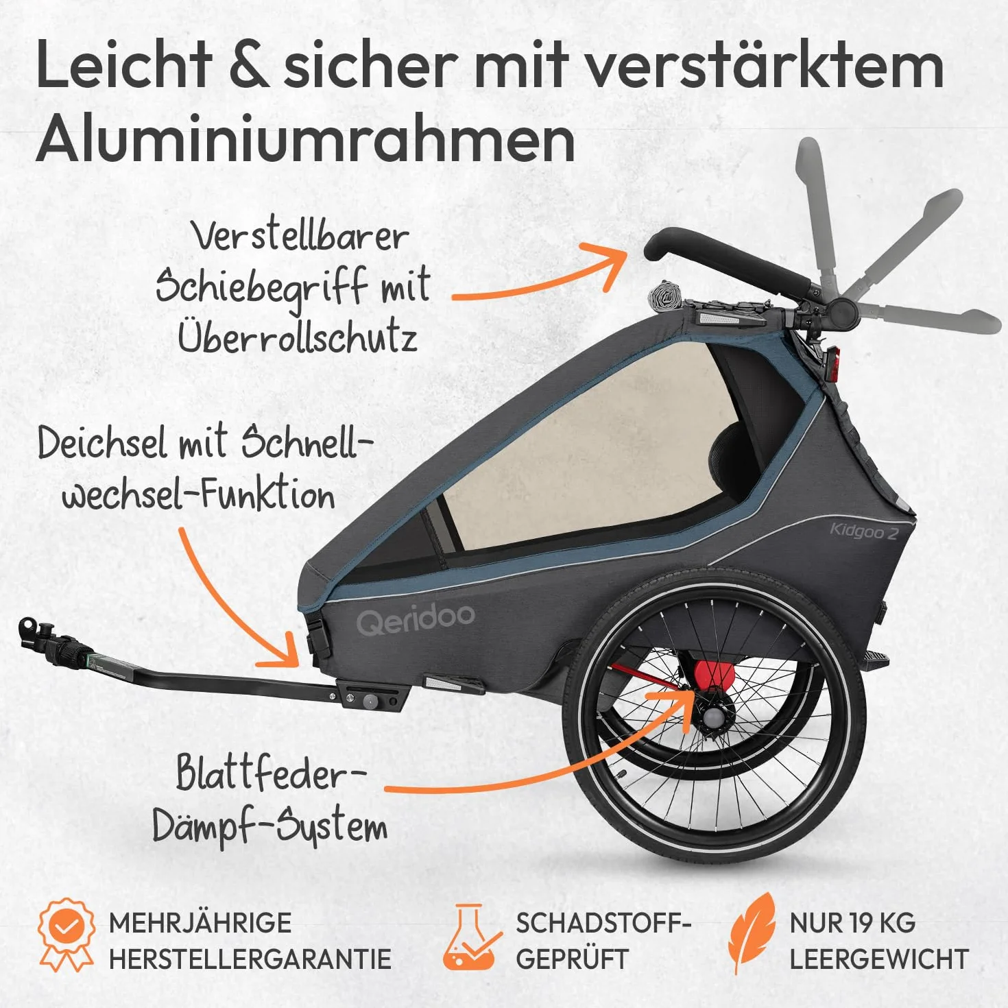 Qeridoo Kidgoo2 Trailer Max 60 kg