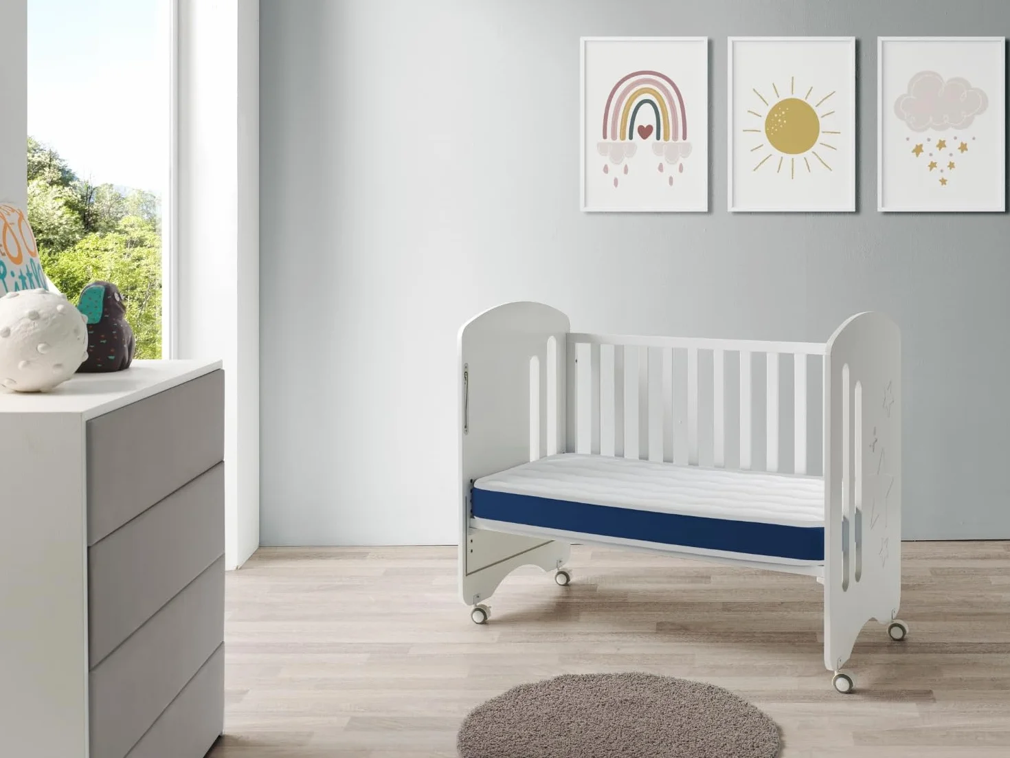 DORMISSIMO Matelas bébé Baby Bleu 60x120 épaisseur 11 CM Noyau perforé et Respirante