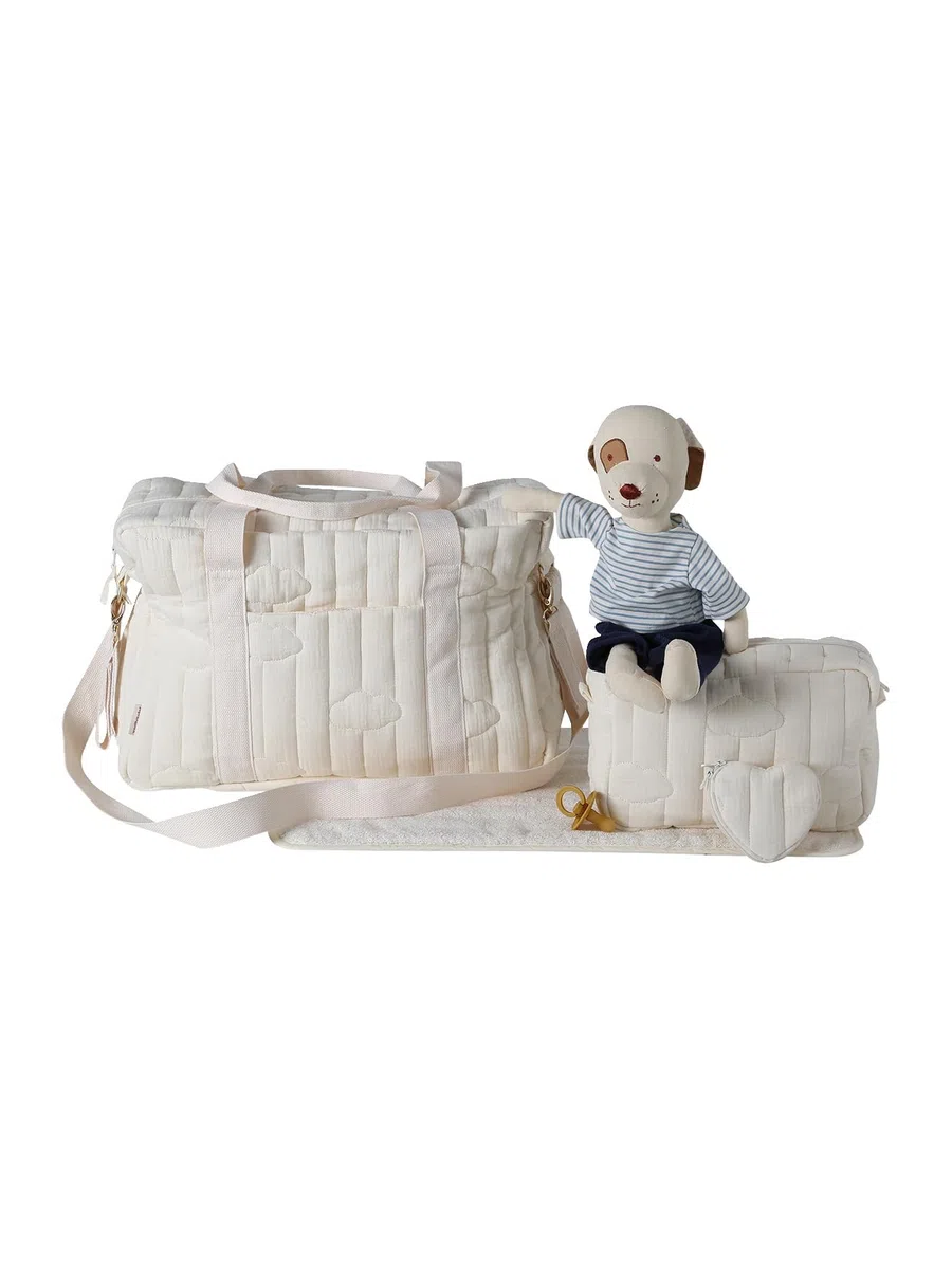 VERTBAUDET Sac à Langer Colina Gaze de Coton Nuages