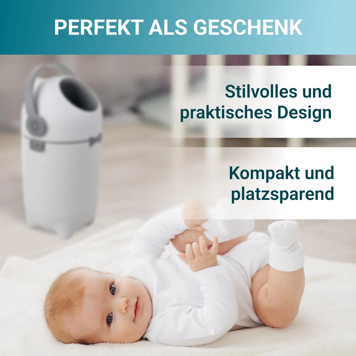 Poubelle à couches, système anti-odeur, utilisable avec des sacs normaux, sans odeur et économique, cadeau pour les nouveaux parents, baby shower et nouveau-nés