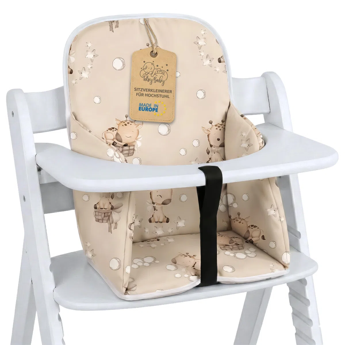Housse chaise haute bebe - coussin assise pour bébé confortable coussins et housses pour chaises Hauck et Stokke enfant avec un revêtement imperméable stable Girafes