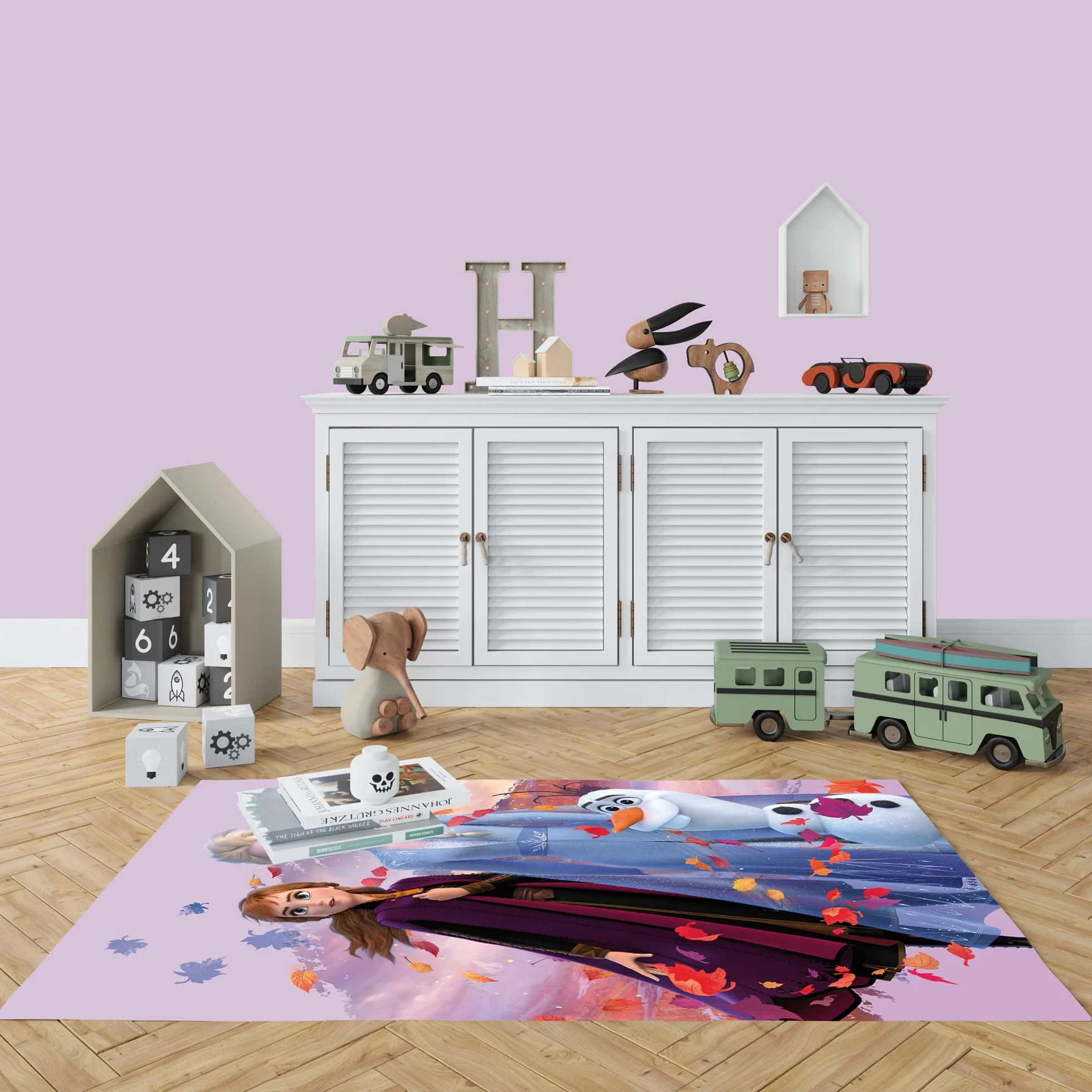 Disney La Reine des Neiges 2 Tapis de chambre d'enfant Dreamteam 100 cm x 133 cm Antidérapant Anti-bruit jeu