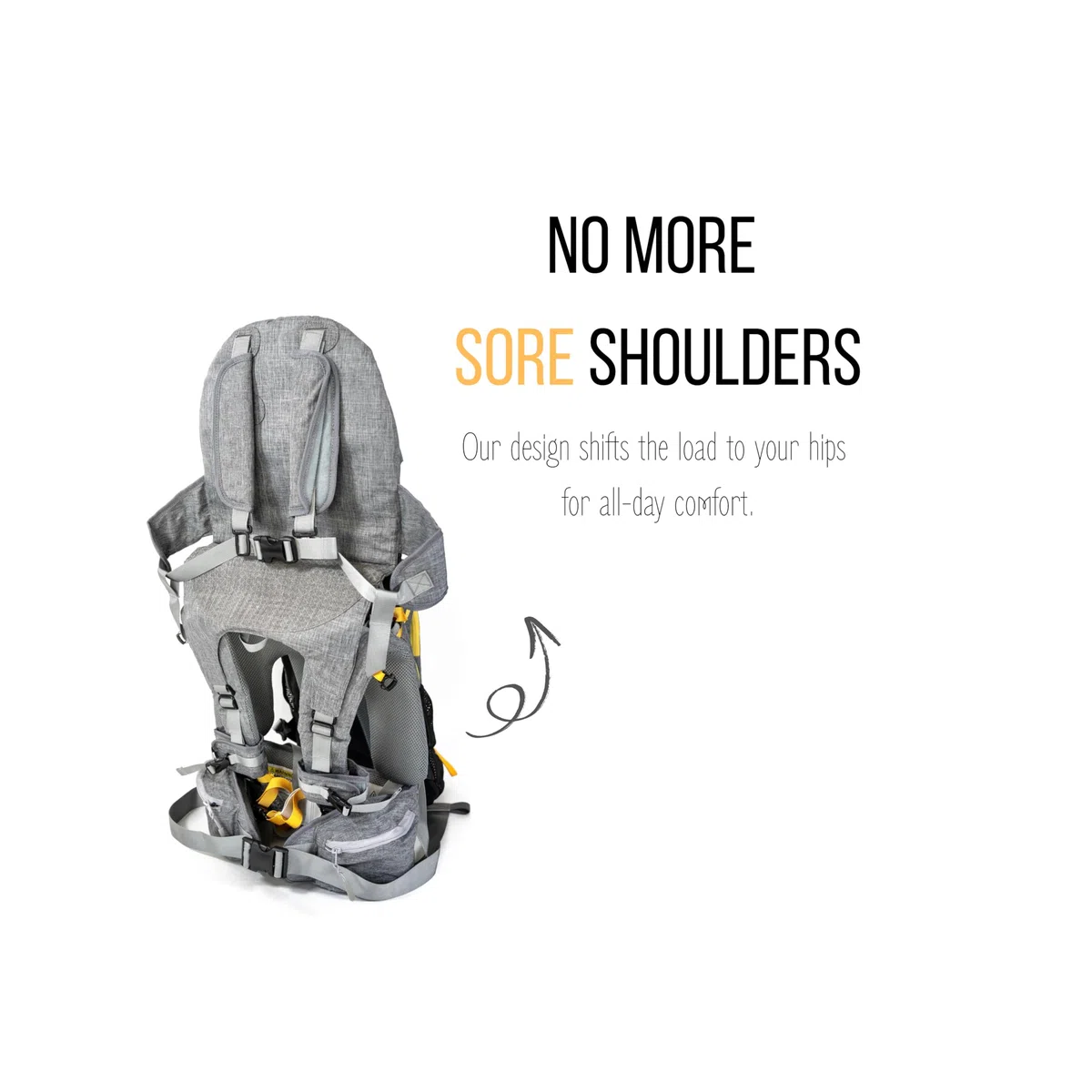 Porte-enfant de randonnée OE pour enfants et tout-petits (1 à 4 ans) avec sac à dos amovible et pare-soleil, cadre pliable, compact — parfait pour les randonnées d’une journée.