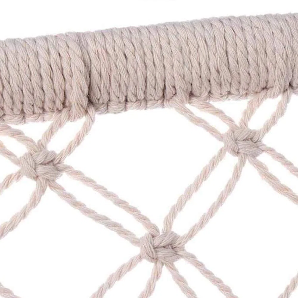 Berceau Suspendu Hamac Pour Bébé Fille/Garçon Pur Coton Tricoter Lit de né Bébé Coton tissé Corde pour garçons Filles Filet en macramé Respirant Mesures Franges Corde Macramé,Blanc,With accessories