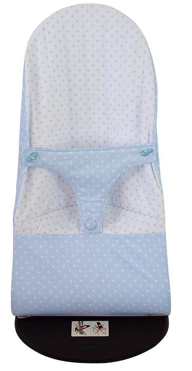 Housse réversible pour transat BabyBjörn Balance et Balance Soft. Plusieurs modèlles et couleurs disponibles. (Étoiles Bleu Ciel)