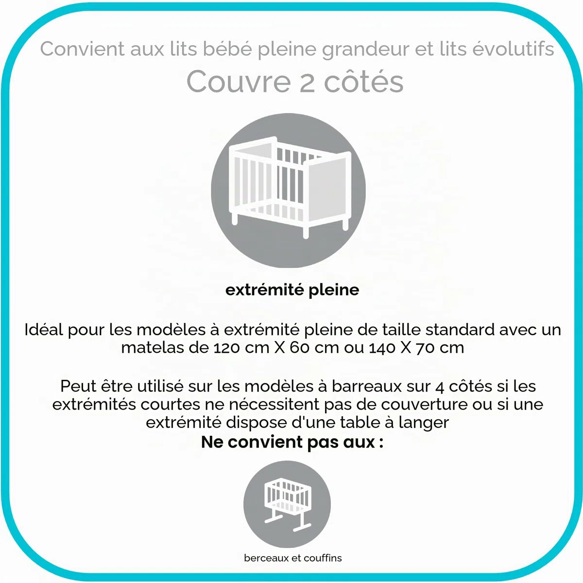 BreathableBaby circulation de l'air deux Face Berceau Doublure en maille (Blanc)