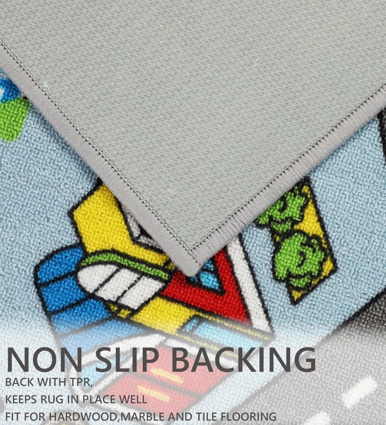 Capslpad Tapis de voiture pour enfants - 100 x 160 cm - Antidérapant - Plan de ville - Tapis de jeu interactif - Lavable - Créatif - Tapis de jeu éducatif pour enfants et adolescents - Décoration de