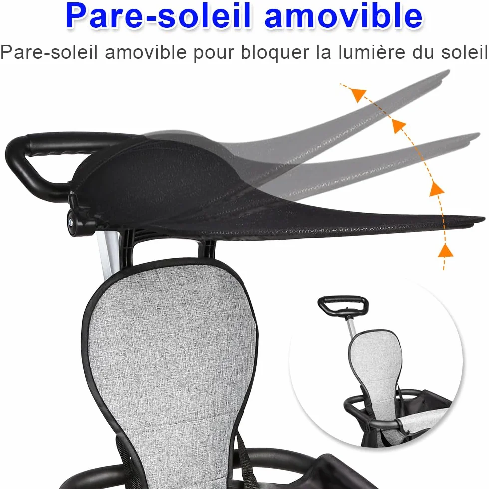 OHMG Poussette canne compacte 0-25kg Pliable,Dossier inclinable Poussette compacte & légère Poussette voyage Accessoires Bébé Nouveau né Enfant Baby stroller