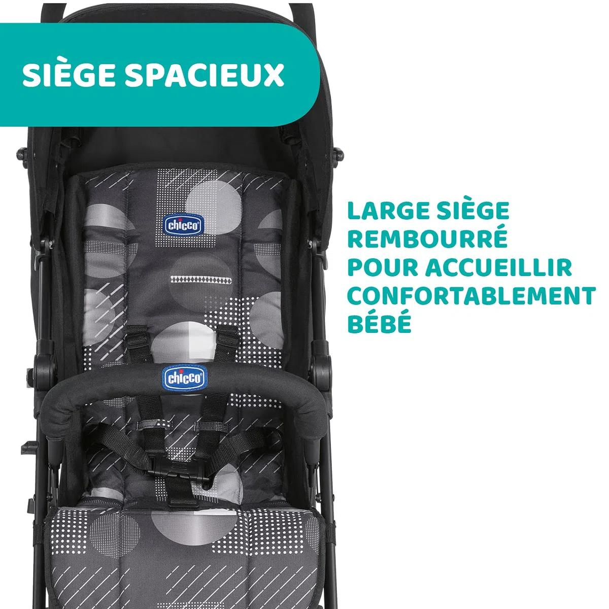 Chicco London Up Poussette Légère et Compacte, Dossier Inclinable avec Arceau de Protection, Pliage Parapluie - de la Naissance à 15 Kg - Matrix - 104 x 46.5 x 83 cm