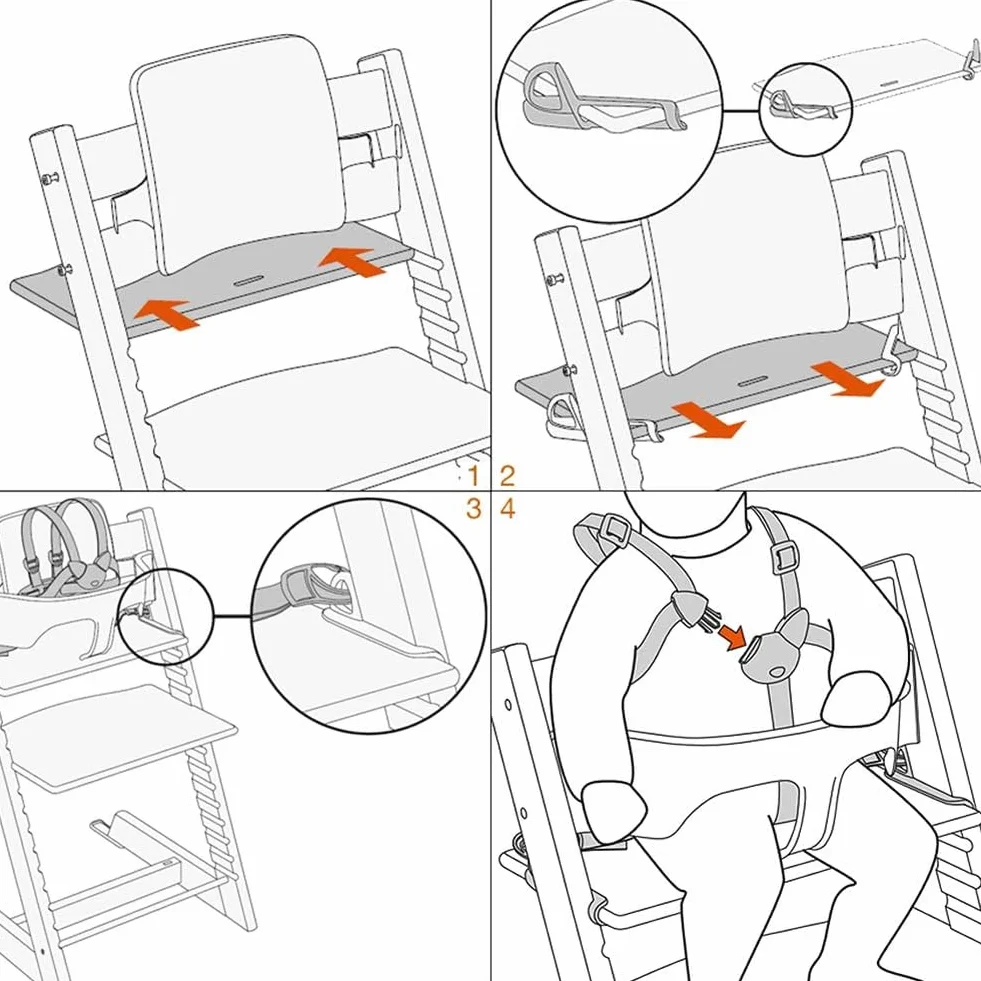 Harnais à 5 points - Compatible uniquement avec Tripp Trapp Baby - Pour enfants de 6 à 36 mois - Facile à installer et à utiliser