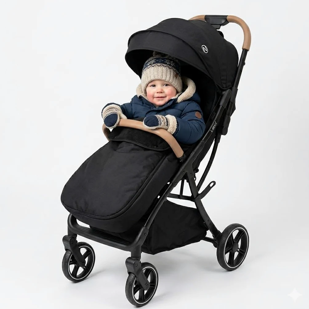 Nania Lexy, poussette citadine compacte, 0 à 4 ans (22kg max), légère (7,5 kg), poussette canne, inclinable d’une main en position allongée, Habillage pluie, couvre-jambe