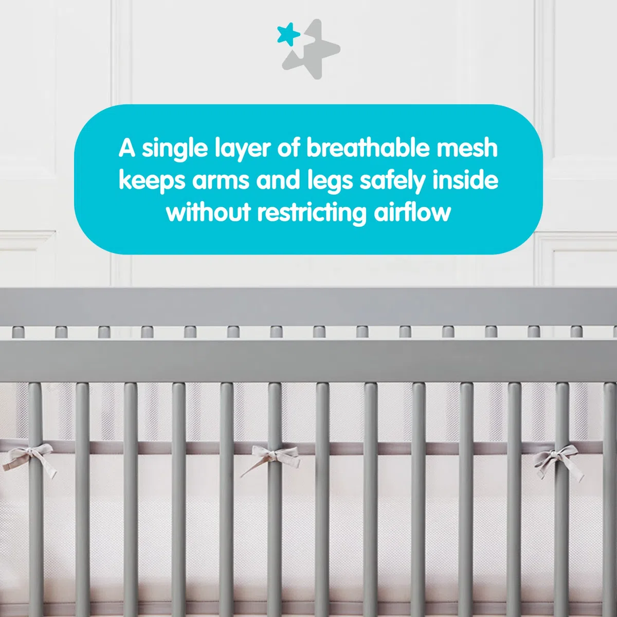 BreathableBaby Airflow Doublure en maille, blanc, lit de bébé 4 côtés