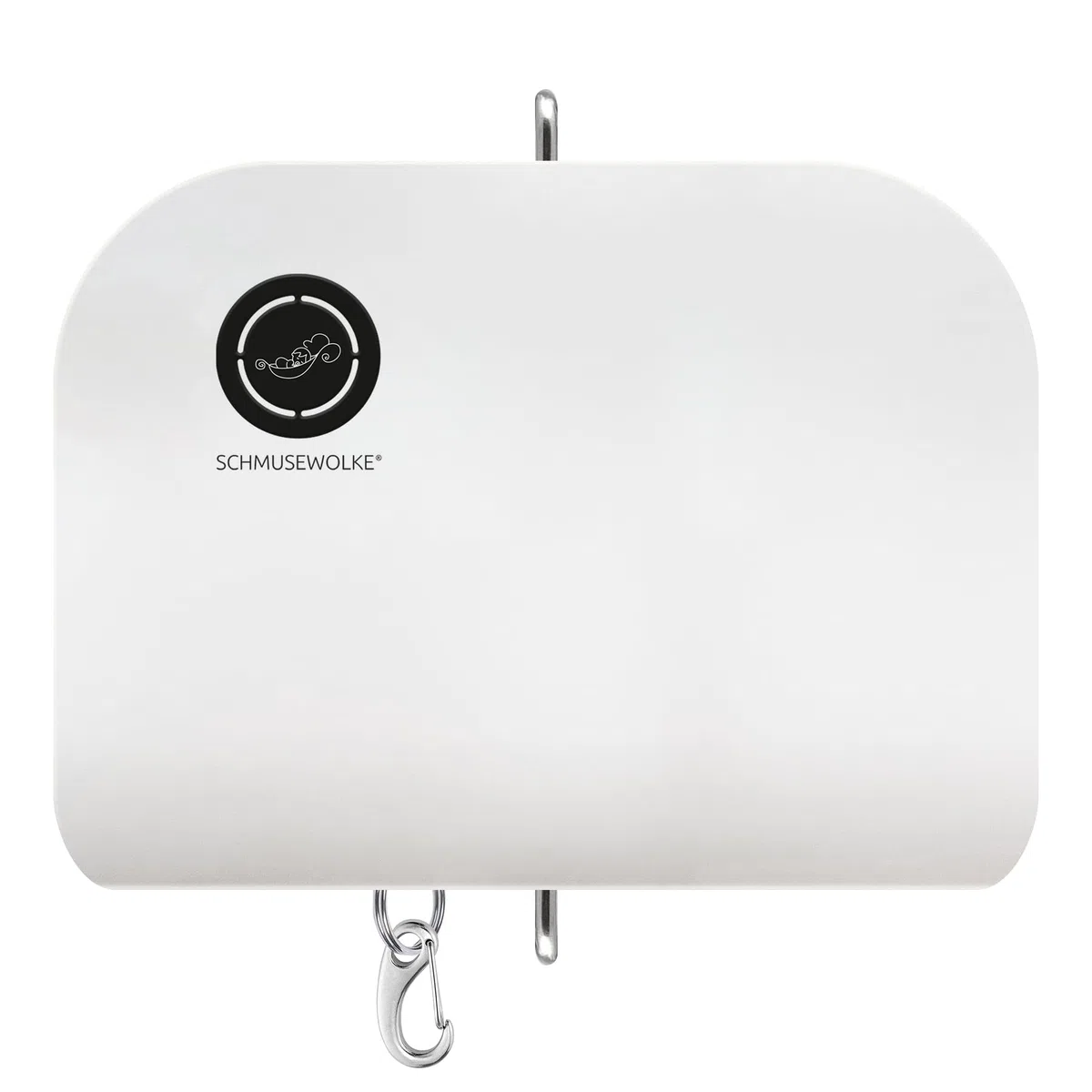 SCHMUSEWOLKE Berceau à ressorts, BioGrey, avec moteur et tipi blanc, hamac pour bébés et tout-petits de la naissance à 3 ans, coton biologique, avec matelas en laine de mouton