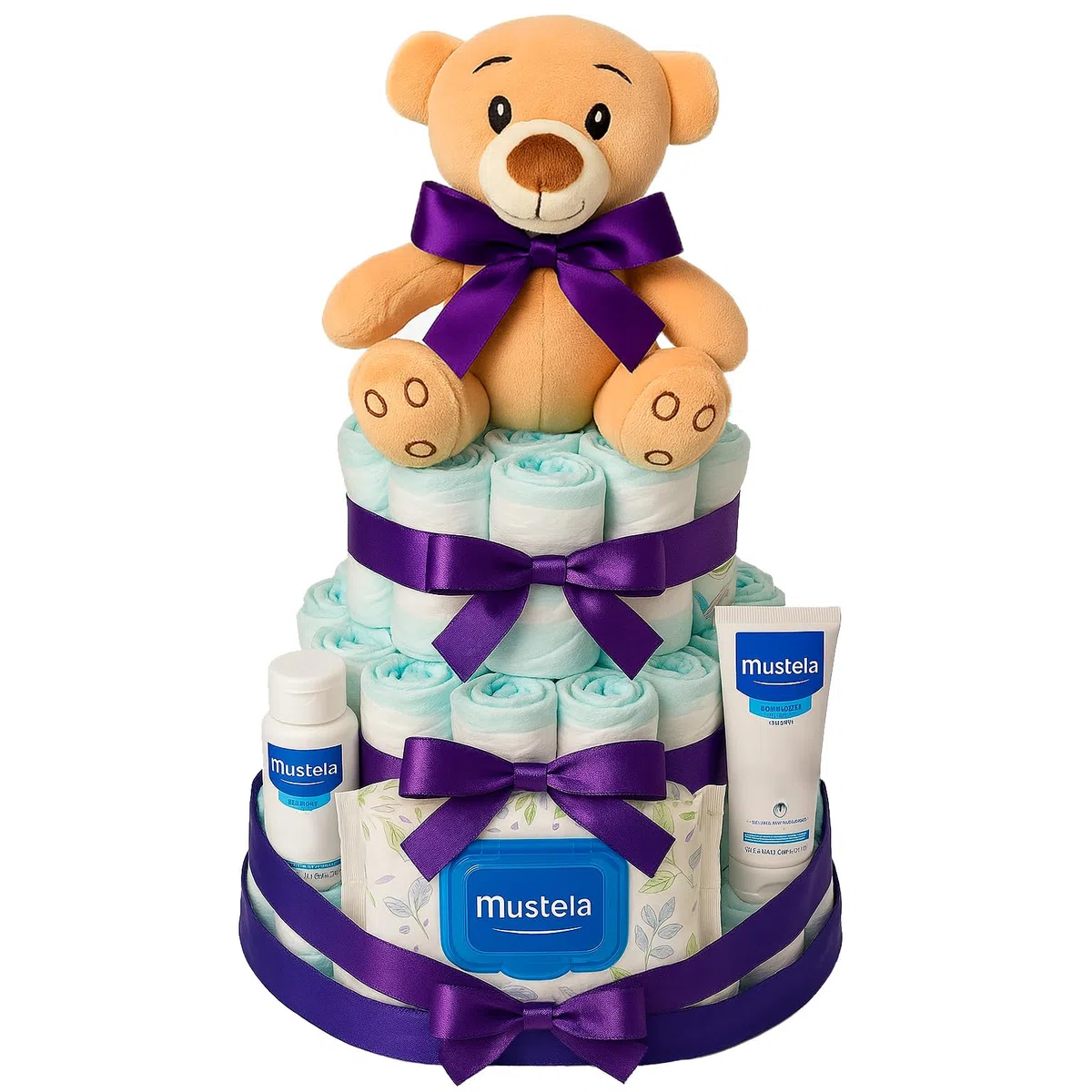 Mustela Gâteau De Couches Taille 2 Coffret Cadeau Naissance Fille Garçon Mixte Bébé
