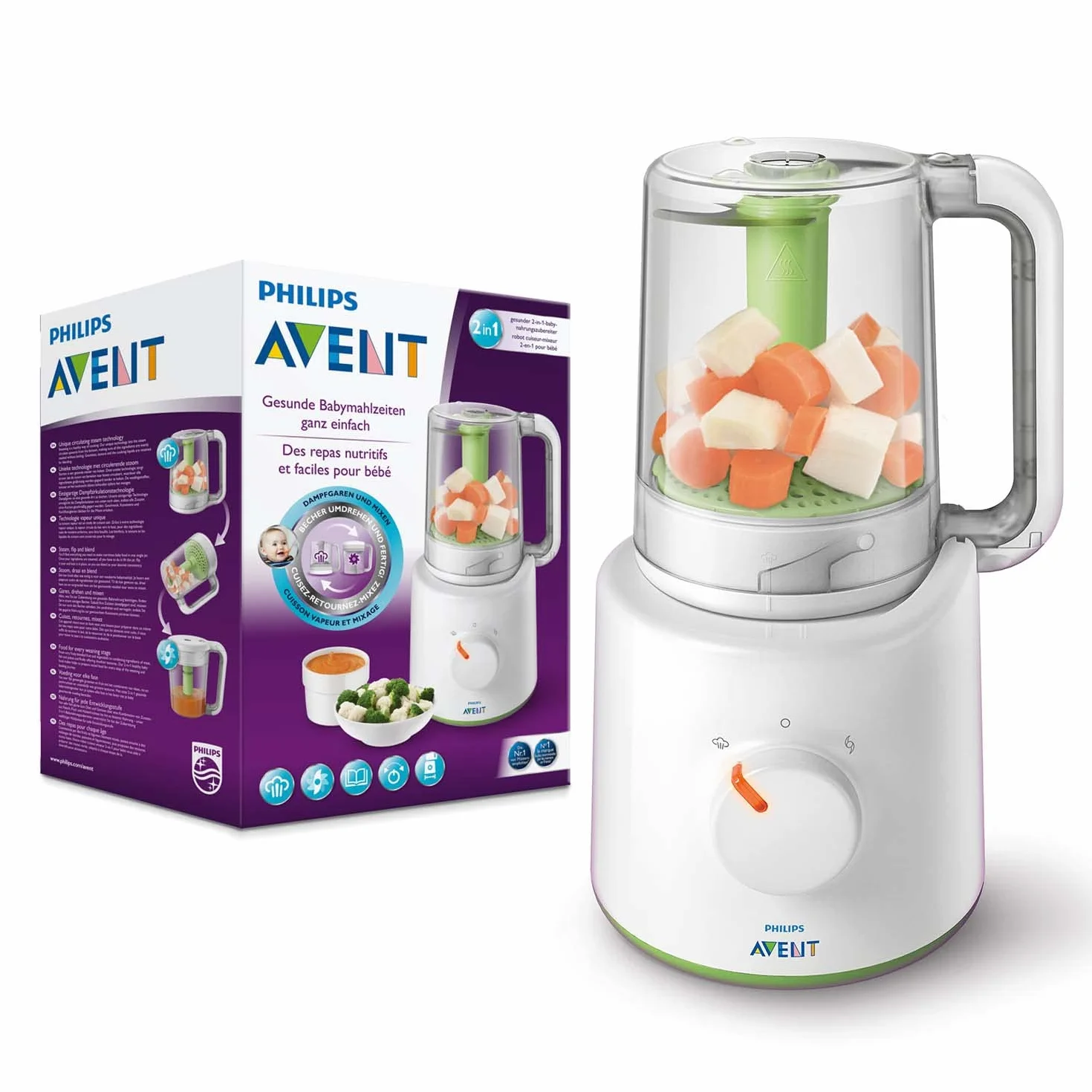 Philips Avent - Robot Mixeur-Blender 2 en 1 avancé (modèle SCF870/20)