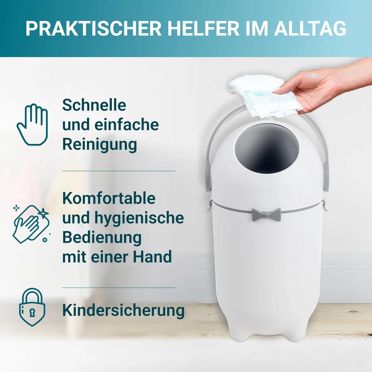 Poubelle à couches, système anti-odeur, utilisable avec des sacs normaux, sans odeur et économique, cadeau pour les nouveaux parents, baby shower et nouveau-nés