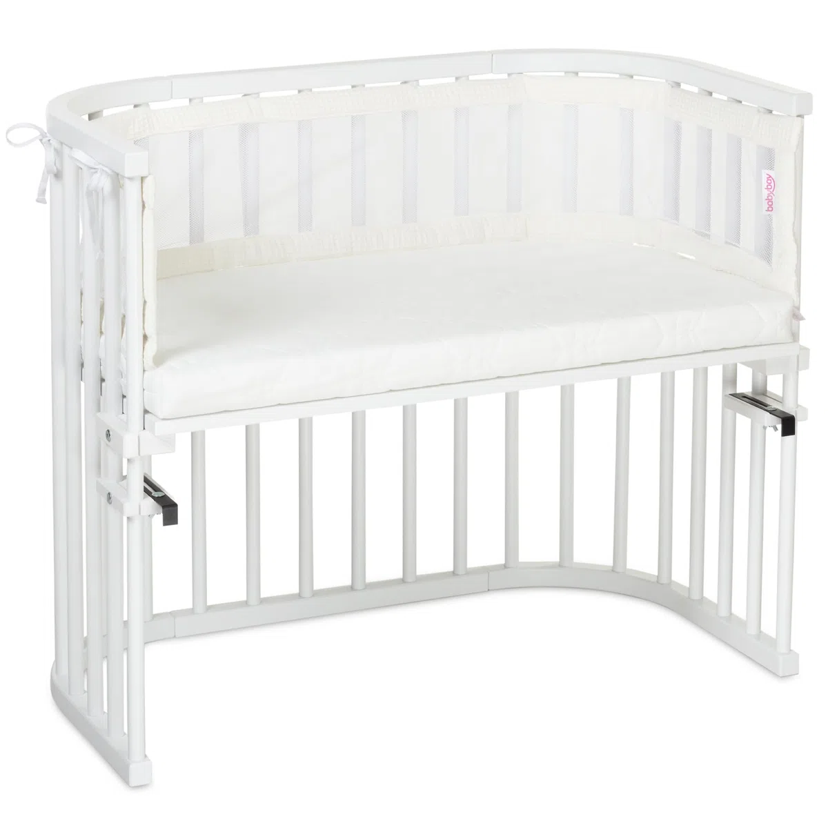 babybay Tour de lit en maille gaufrée compatible avec les modèles Maxi, Boxspring, Comfort et Comfort Plus, ivoire