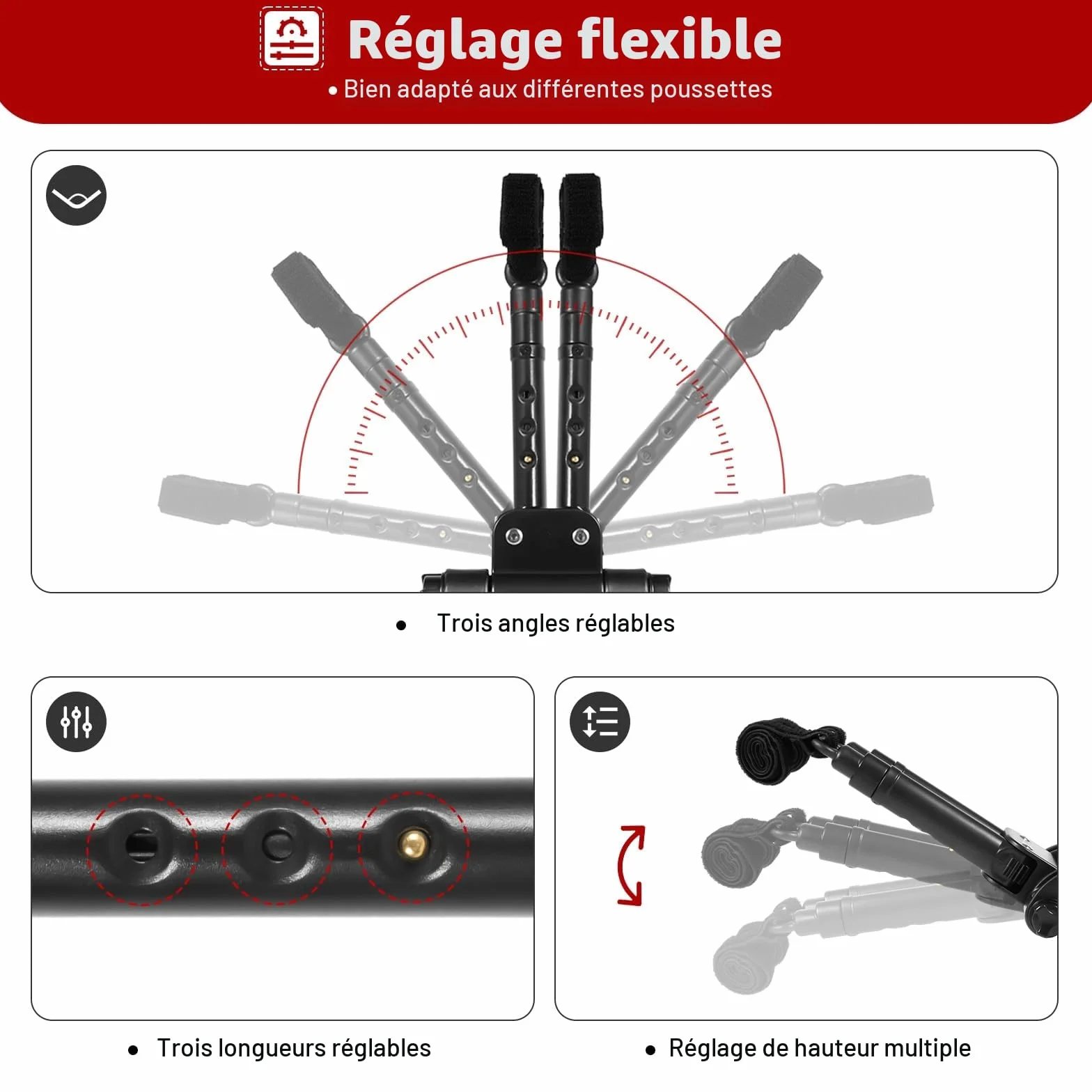 Marchepied de poussette universel pour poussette avec siège, siège amovible et assemblé carte, repose-pieds buggy board pour enfants de 2 à 6 ans (25 kg)