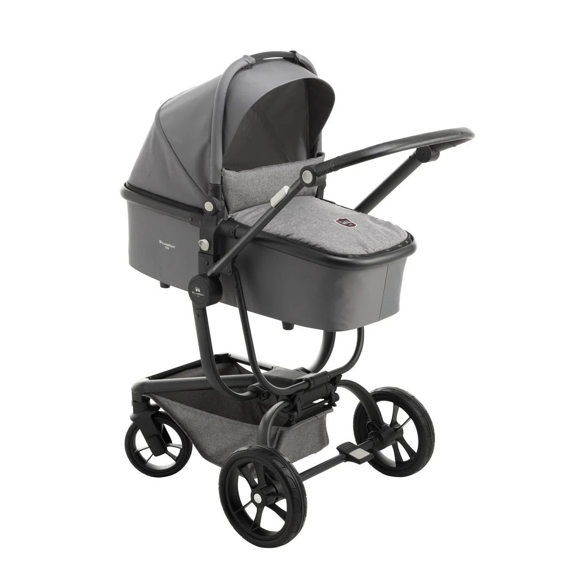 William Kent 1733 Nacelle Lyra pour Poussette | dès la Naissance jusqu'à 9 Mois Environ ou 9kg | légère et spacieuse | Matelas Confort | Grand Canopy + poignée de Transport | Grey