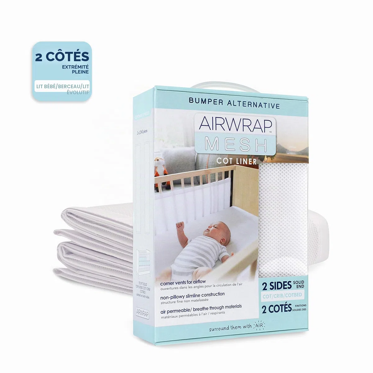 Airwrap aux deux faces complémentaires Lit pare-chocs (Blanc)
