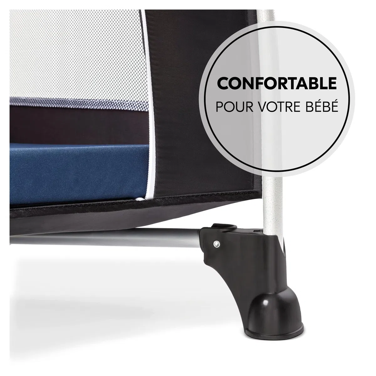 hauck Matelas Lit Parapluie Bébé 120x60x5 cm Sleeper – Compatible Dream N Play Plus, Sleep N Play Go Plus, Play N Relax Center – Compact, Sac de Transport, Bleu Navy