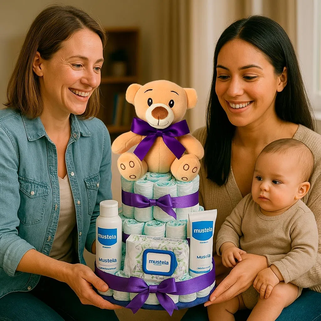 Mustela Gâteau De Couches Taille 2 Coffret Cadeau Naissance Fille Garçon Mixte Bébé